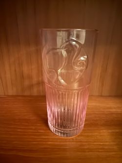Pink Glass Tumbler with Embossed Barbie Design