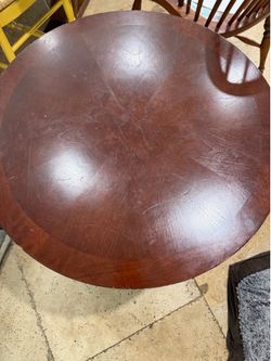 Modern Solid Wood Round End Table / Accent Table – Dark Cherry Finish