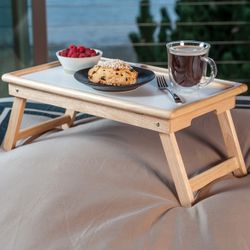 Brand NEW - Winsome Wood - Solid Wood Breakfast Tray - Natural & White Finish