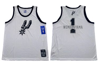 San Antonio Spurs #1 Wembanyama White Jersey Mens XL New Ultra Game Embroidered