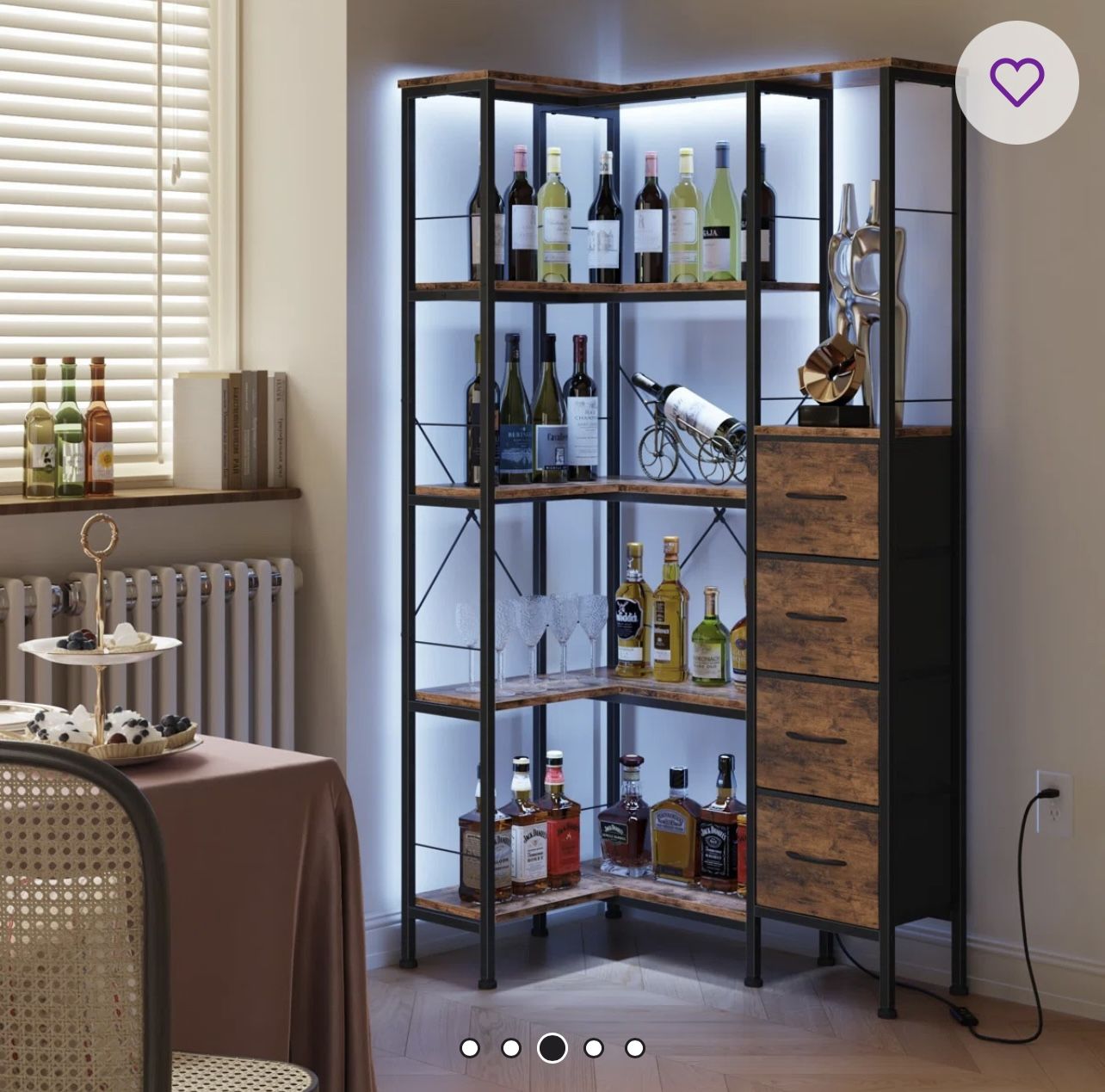 Corner Shelf, Bookcase, Bookshelf, Organizer, Accent Cabinet