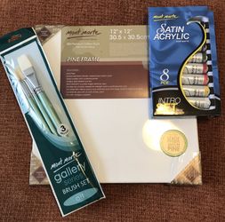 Paint Set - Canvas, Acrylic Paint, Brushes