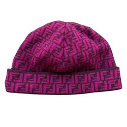 Fendi Monogram FF Logo Wool Beanie One Size