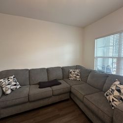 2 Piece L Shaped Couch - Gray