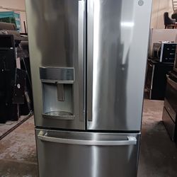 Refrigerator Ge 3 Door French Door In Stainless Steel 40 Days Warranty Delevery 