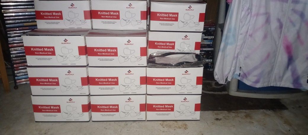 32 Boxes Of 5pack Knitted Blank Face Masks