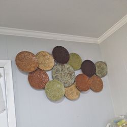 Embossed Metal Plate Wall Hanging