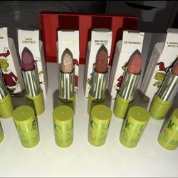 kylie cosmetics 2020 grinch lipstick collection in packaging 