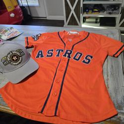 Astros Jersey Medium woman's and hat combo