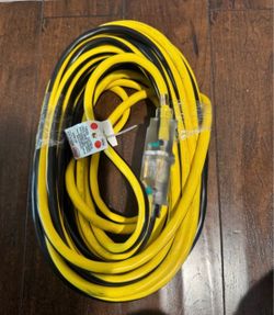 New Heavy duty 12/3 50ft electric extension cord for construction and power tools ,DJ ,pool ,iphone android etc ,12/3 12 awg with lighted ends for vis