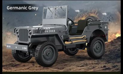 Brand NEW 1/10 Military Car Jeep 2.4Hz Germanic Grey