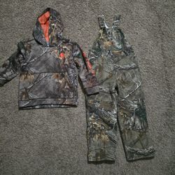 Carhartt Camo Boys Overalls And Jacket