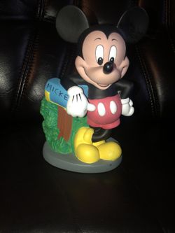 Collectible Disney MICKEY MOUSE Coin Bank Piggy Bank Mail Box 8" Plastic