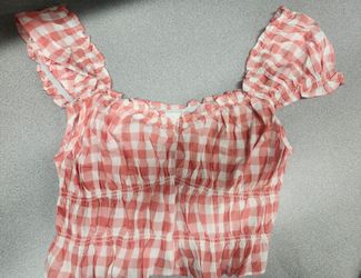 H&M Plaid Cropped Top Size Small