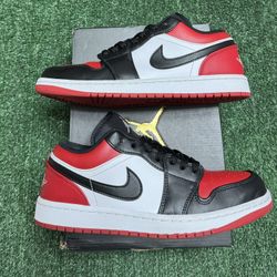 Jordan 1 Low Bred Toe size 8  USED But Clean