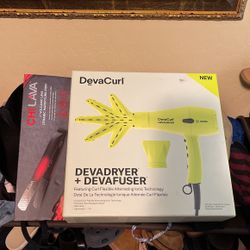 Deva Curl +defuser Blow dryer And Chi Lava Straightener New $160 BOTH 