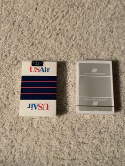 Vintage AIRLINE PLAYING CARDS: U S AIR and UNITED AIRLINES (Unopened)