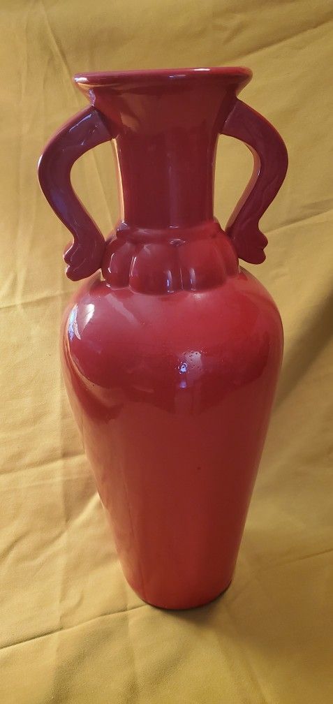 Christmas Red Tall Ceramic Vase
