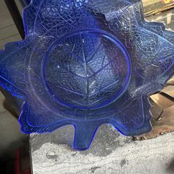 Cobalt Blue Maple Leaf Plate