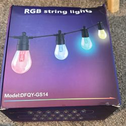 Outdoor String Lights 50FT, Outdoor Lights for Patio with 20 Dimmable RGBW LED Bulbs, IP66 Waterproof Shatterproof, with APP Control & Remote, 24V Ada