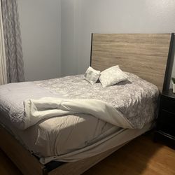 beige bed frame 