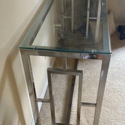Stainless Steel Glass Console Table