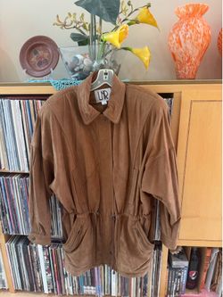 PRICE DROP: VTG 80s/90s,NW/OT LNR, M, ANORAK lined, RUST/COGNAC LEATHER 3/4 coat