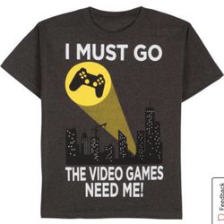 Boys Hybrid Graphic T-Shirt Sz L Video Games Need Me