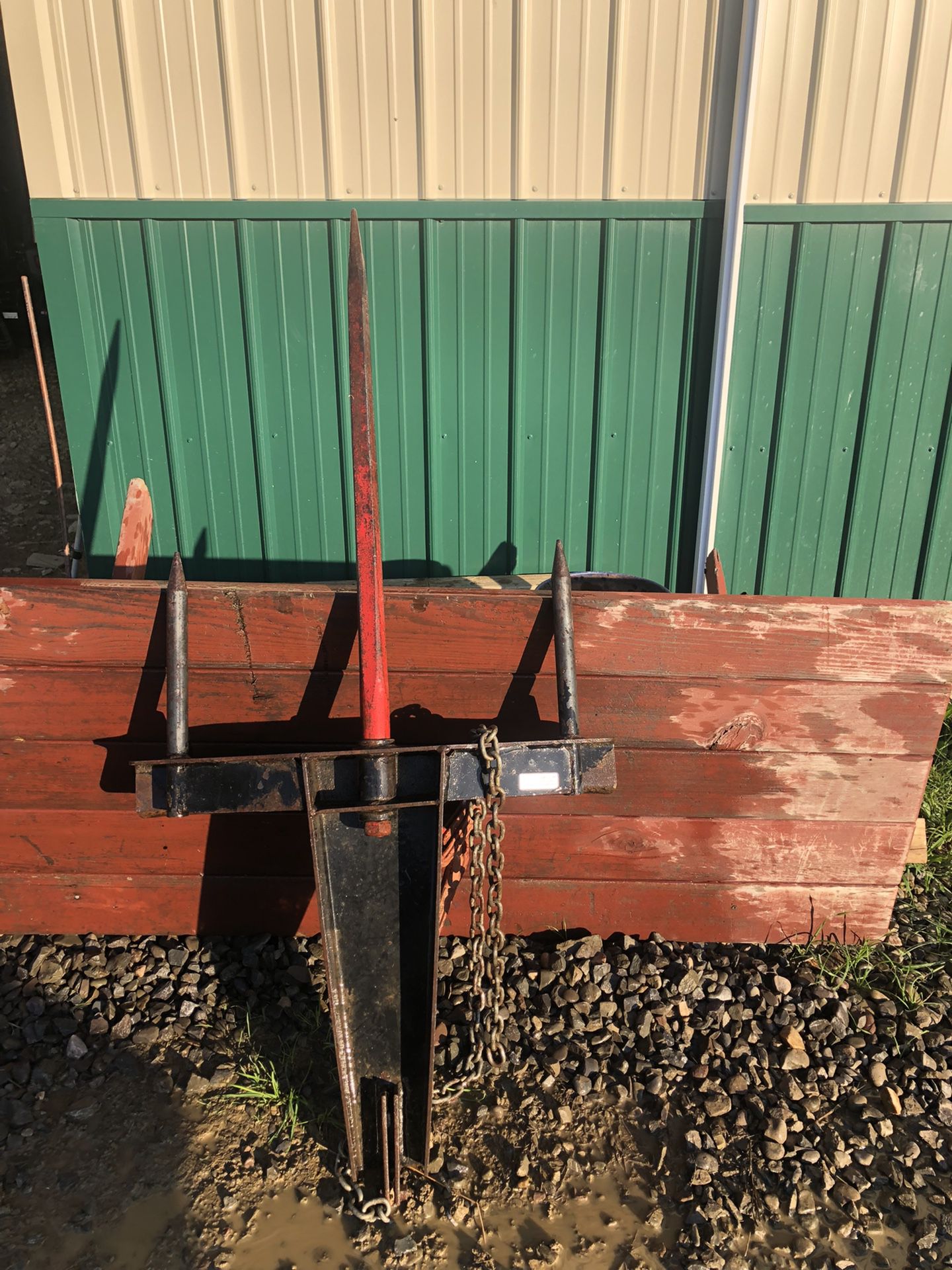 EMPIRE TRACTOR HORST WELDING Bucket Mount Hay Bale Spear Attachment 3 Prong $350
