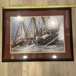 Ship Picture With Beautiful Frame $45