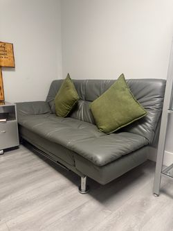 Modern Gray Convertible Futon Sofa Bed