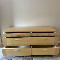 Wood Six Drawer Dresser