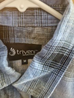 Triveni Plaid Button-Up Shirt Size Medium
