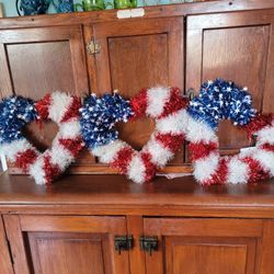 NEW 3 LARGE PATRIOTIC HEARTS.  FOR INSIDE OR OUTSIDE