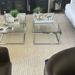 Two Glass Tables 