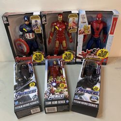 Avengers Titan Hero Tech Series lot Spider-Man Iron Man Captain America Ronin Black Panther