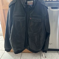 Brand New*** LEVIS FAUX LEATHER AVIATOR BOMBER JACKET SIZE XXL