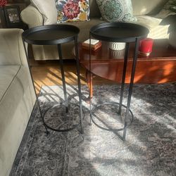 Two Black Metal Tables