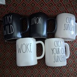 Rae Dunn Mugs Set Of 5
