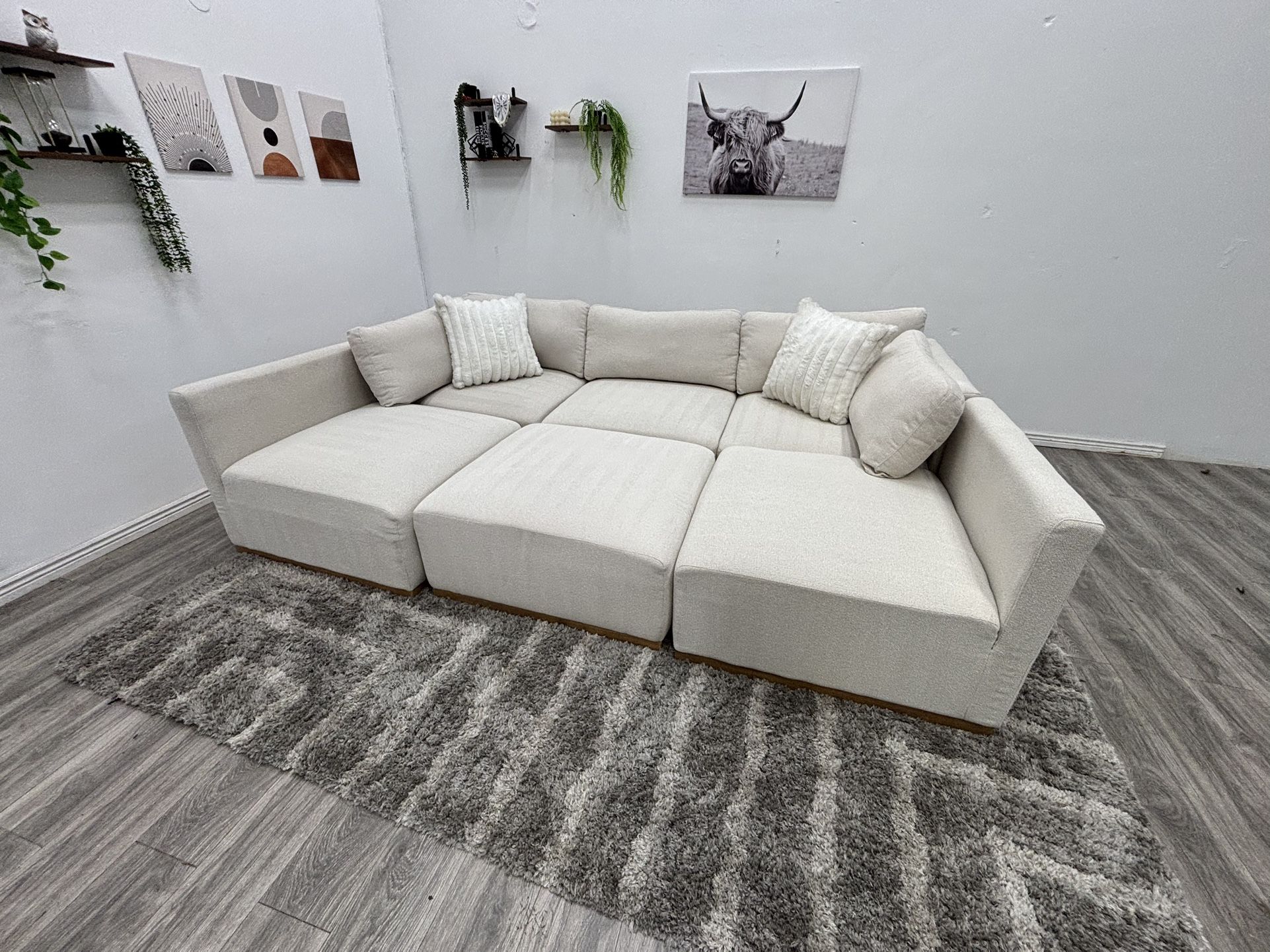 White Sectional Modular Couch - Free Delivery