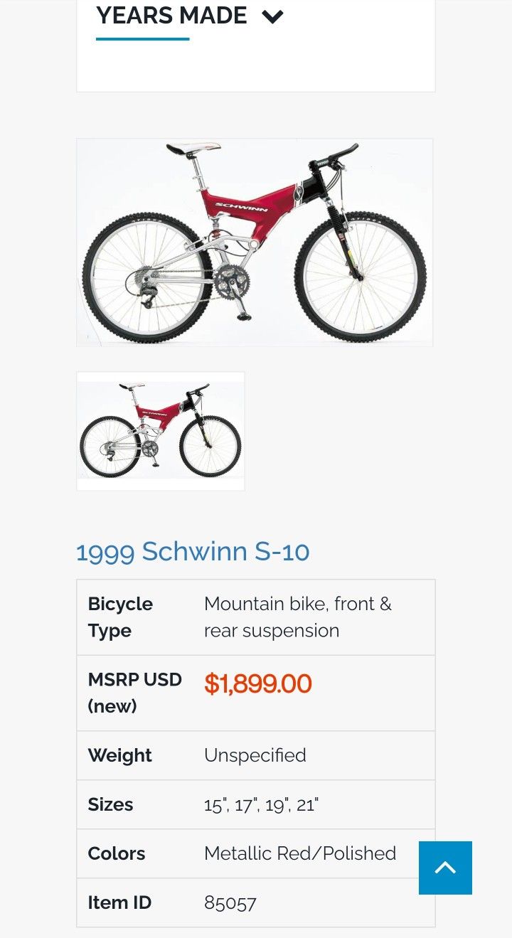 RARE All Original Schwinn S10 Carbon Fiber Full Suspension Sweet