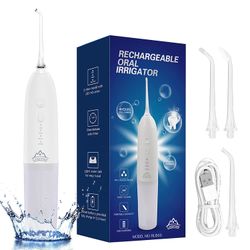 Water Flosser Portable Cordless Dental Oral Irrigator - 130ML Water Tank and USB Rechargeable IPX7 Waterproof 3 Modes and 3 Jet Tips, Water Flusher fo
