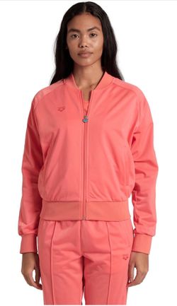 Arena Women’s Relax IV Team Jacket Coral Pink Full Zip Track Jacket Size M NWT