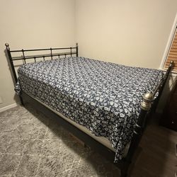 Raised Queen Size Metal Bed Frame