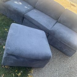 Grey Like New Couch Set With Foot Stood 