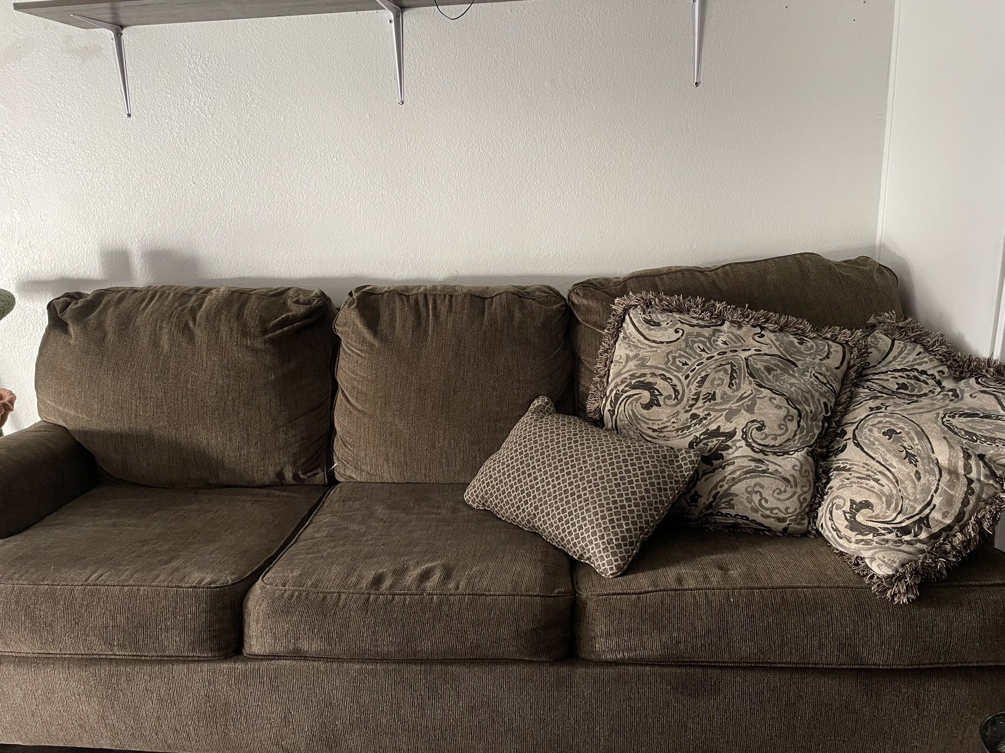 Brown Sofa Pullout Couch With Loveseat