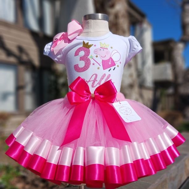 Peppa pig birthday tutu set hot sale