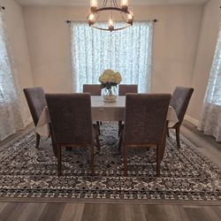 Dining Table 6 Chairs And XL Rug