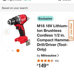 Milwaukee M18 Drill With Hammer 