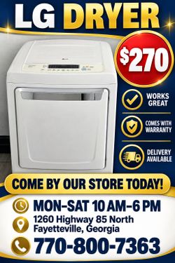 LG Dryer for Sale 
(Works Great/ Warranty & Delivery Available)